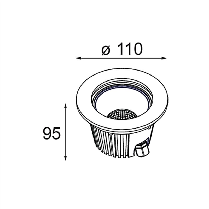 Modular Hipy Round Floor Recessed Up 110 1x IP67 LED DE | Lampe de sol