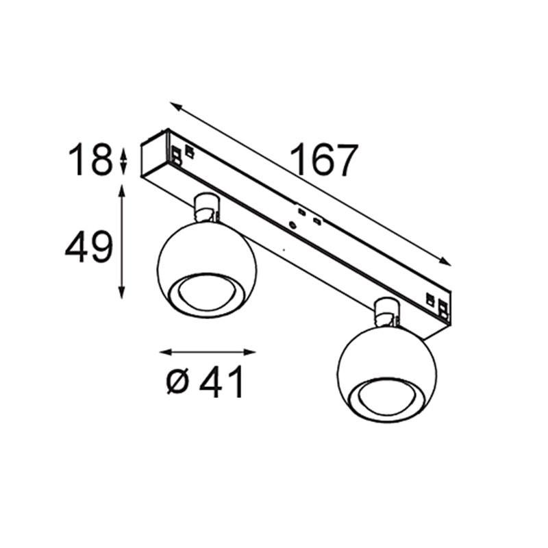 Modular Marbulito Track 48V Adjustable 41 2x LED | Schienenbeleuchtung