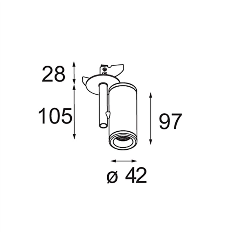 Modular Medard Semi-Recessed Adjustable 42 1x LED DE | Inbouwspot