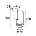 Modular Medard Semi-Recessed Adjustable 70 1x LED DE | Inbouwspot