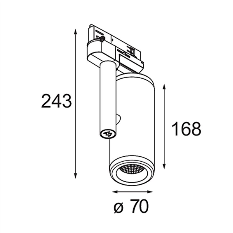 Modular Medard Track 230V Adjustable 70 1x LED DI | Éclairage sur rail