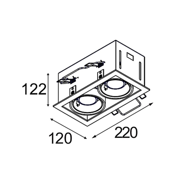 Modular Mini-Multiple Recessed Adjustable GU10 2x | Inbouwspot