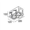 Modular Mini-Multiple Recessed Adjustable GU10 2x | Spot encastré