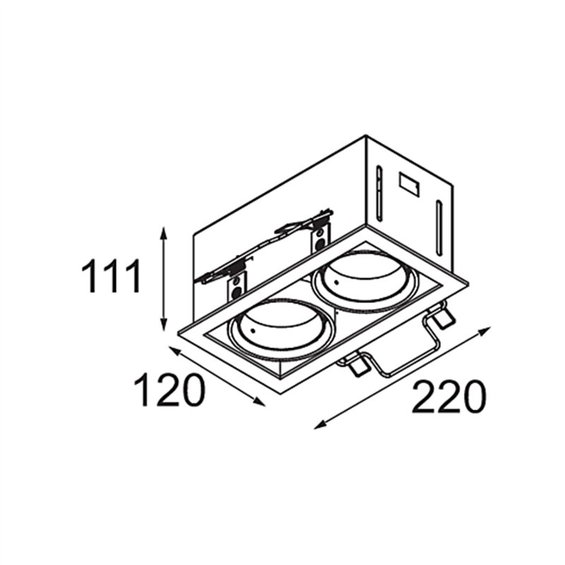 Modular Mini-Multiple Recessed Adjustable M-LED 2x DE | Inbouwspot