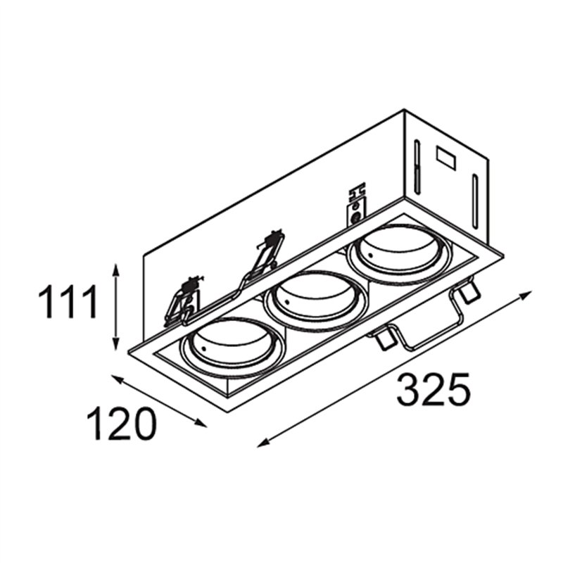 Modular Mini-Multiple Smart Ring Recessed Adjustable 3x LED DE | Spot encastré
