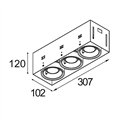 Modular Mini-Multiple Recessed Trimless Adjustable GU10 3x DE | Inbouwspot