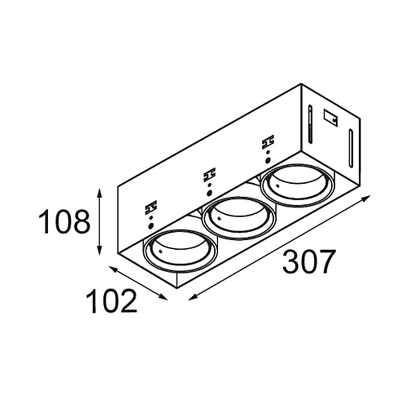 Modular Mini-Multiple Recessed Trimless Adjustable M-LED 3x DE | Spot encastré