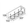 Modular Mini-Multiple Recessed Trimless Adjustable M-LED 3x DE | Recessed spot