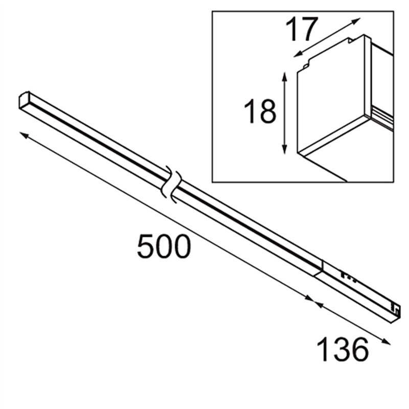 Modular Pista Linear Light Track 48V 636 1x LED | Éclairage sur rail