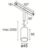 Modular Minude Track 48V Suspended 45 1x LED | Track lighting fixture