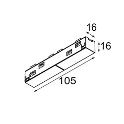 Modular Track 48V Connection 180° Electrical (For Surface Mounting)