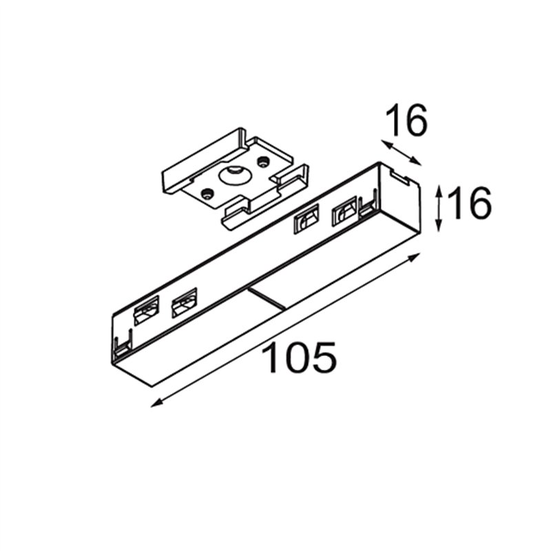 Modular Track 48V Connection 180° Electrical/Mechanical (For Suspended Mounting)