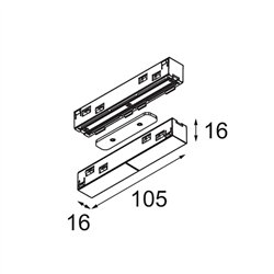 Modular Track 48V High Connection 180° Up/Down Electrical/Mechanical (For Suspended Mounting)