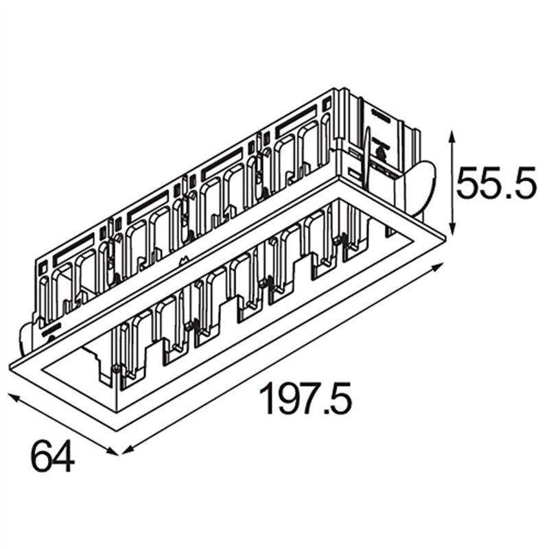 Modular Qbini Frame Recessed 4x | Recessed spot