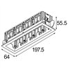 Modular Qbini Frame Recessed 4x | Recessed spot