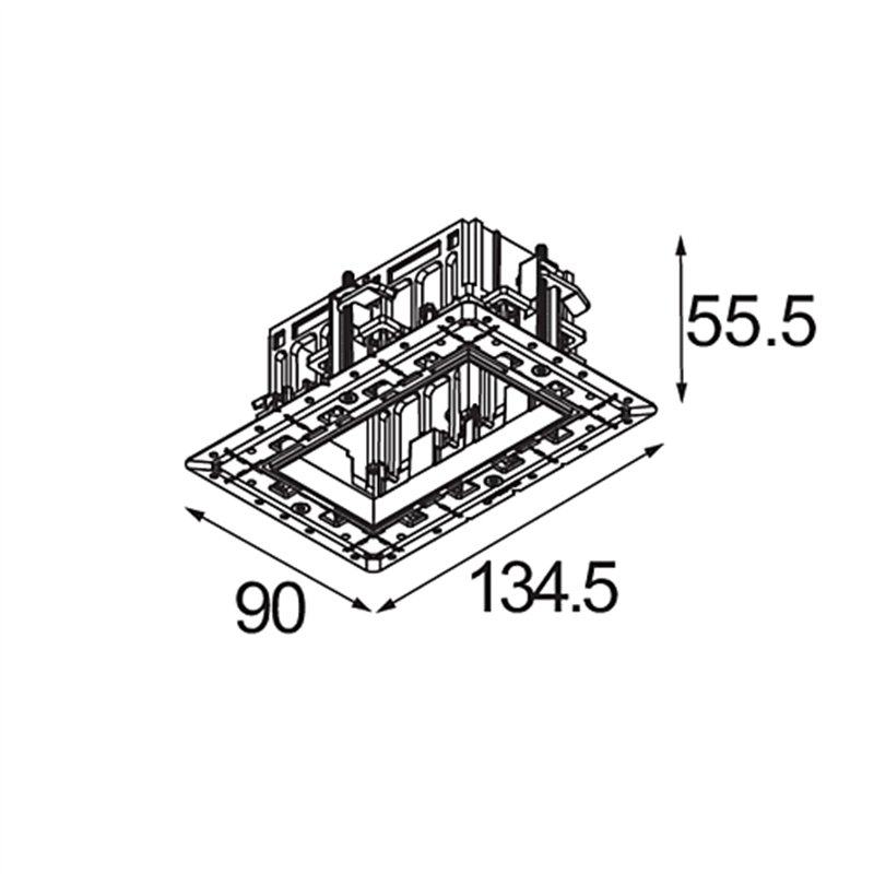 Modular Qbini Frame Recessed Trimless 2x | Recessed spot