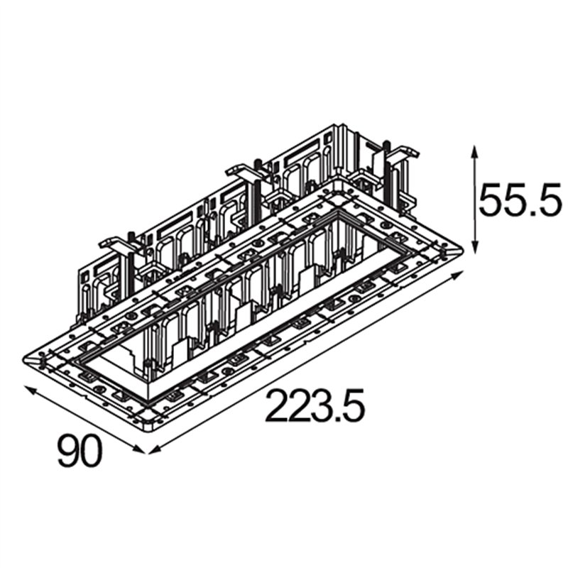 Modular Qbini Frame Recessed Trimless 4x | Recessed spot