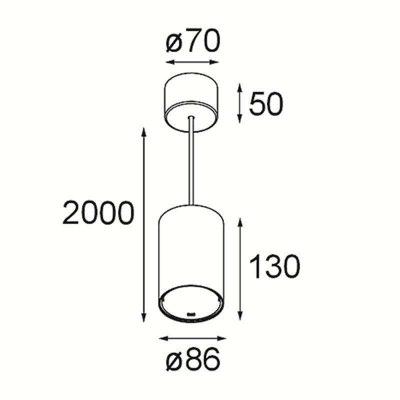 Modular Smart Tube Suspended 82 L 1x DI 500mA | Suspension lamp
