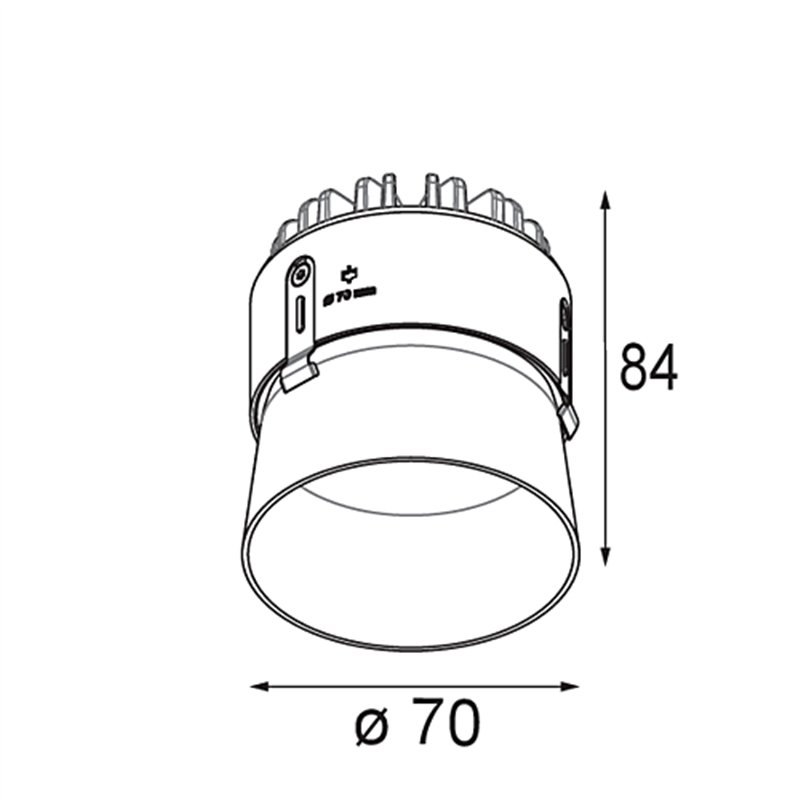 Modular Thimble Recessed Trimless 70 1x IP55 LED DE | Spot encastré