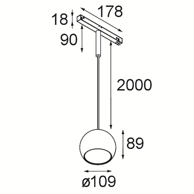 Modular Marbul Track 48V Suspended 109 1x LED | Éclairage sur rail