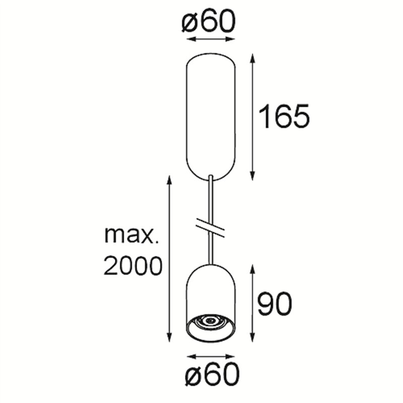 Modular Placebo Suspended Down 60 1x LED DI | Lampe à suspension