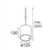 Modular Smart Tube Kompas Suspended 115 1x DE | Lampe à suspension