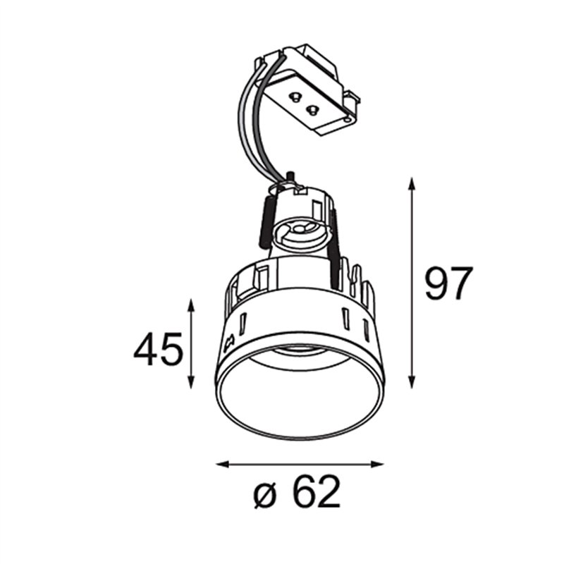 Modular Tetrix Straight Recessed 62 1x LED GU10 | Inbouwspot