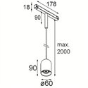 Modular Placebo Track 48V Suspended Down 60 1x LED | Trackverlichting