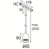 Modular Placebo Track 48V Suspended Down 60 1x LED | Schienenbeleuchtung