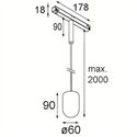 Modular Placebo Track 48V Suspended Up 60 1x LED | Trackverlichting