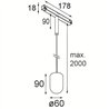 Modular Placebo Track 48V Suspended Up 60 1x LED | Éclairage sur rail