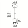 Modular Placebo Suspended Down 60 1x LED 1800-3000K WD DE | Lampe à suspension