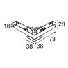 Modular Track 48V Connection 90° Electrical/Mechanical (For Recessed Mounting) Inside