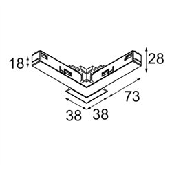 Modular Track 48V Connection 90° Electrical/Mechanical (For Recessed Mounting) Outside