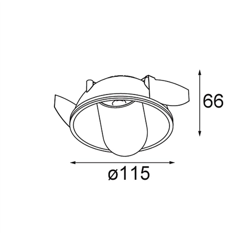 Modular Hollow Recessed Trimless Adjustable 115 1x LED DE | Inbouwspot