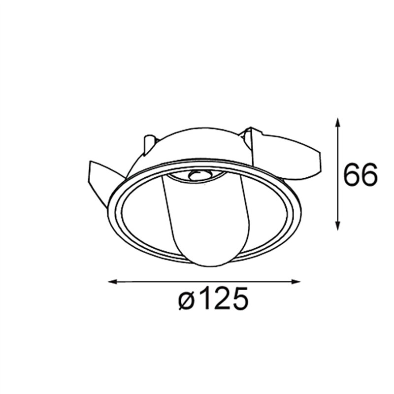 Modular Hollow Recessed Adjustable 125 1x LED DE | Recessed spot