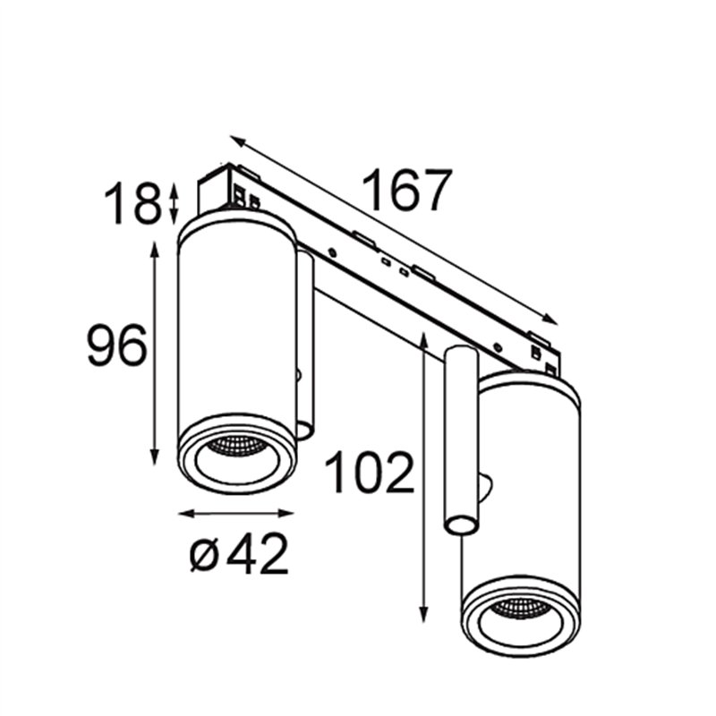 Modular Medard Track 48V Adjustable 42 2x LED | Schienenbeleuchtung