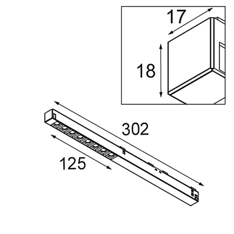 Modular Pista Linear Spots Track 48V 302 1x LED | Éclairage sur rail