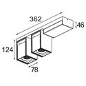 Modular Rektor Surface Adjustable 78x78 2x LED DI | Plafondlamp / Wandlamp