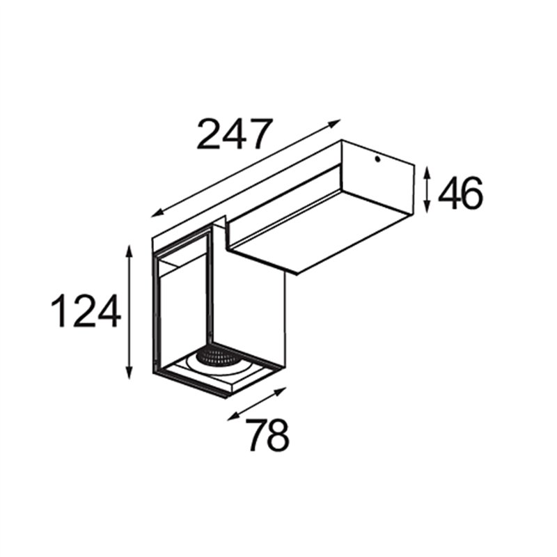 Modular Rektor Surface Adjustable 78x78 1x LED DI | Deckenlampe / Wandlampe