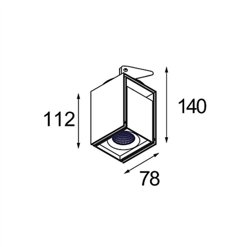 Modular Rektor Semi-Recessed Adjustable 78x78 1x LED DE | Inbouwspot