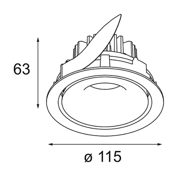 Modular Smart Cake Recessed Adjustable 115 1x LED DE | Spot encastré