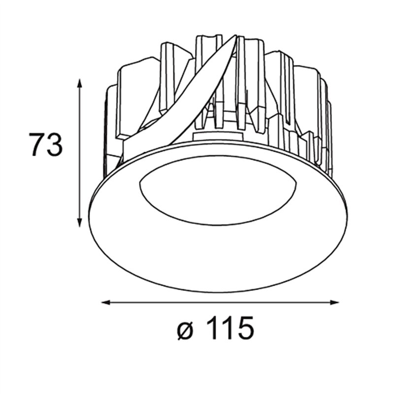 Modular Smart Cake Recessed 115 1x IP54 Diffuse LED DE | Einbauspot