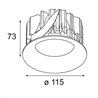 Modular Smart Cake Recessed 115 1x IP54 Diffuse LED DE | Spot encastré