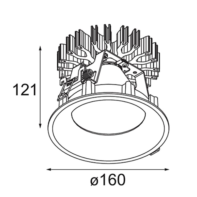 Modular Smart Cake Recessed 160 1x IP55 Diffuse LED DE | Recessed spot