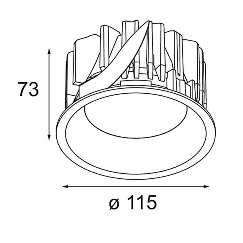 Modular Smart Lotis Recessed 115 1x IP54 Diffuse LED DE | Inbouwspot