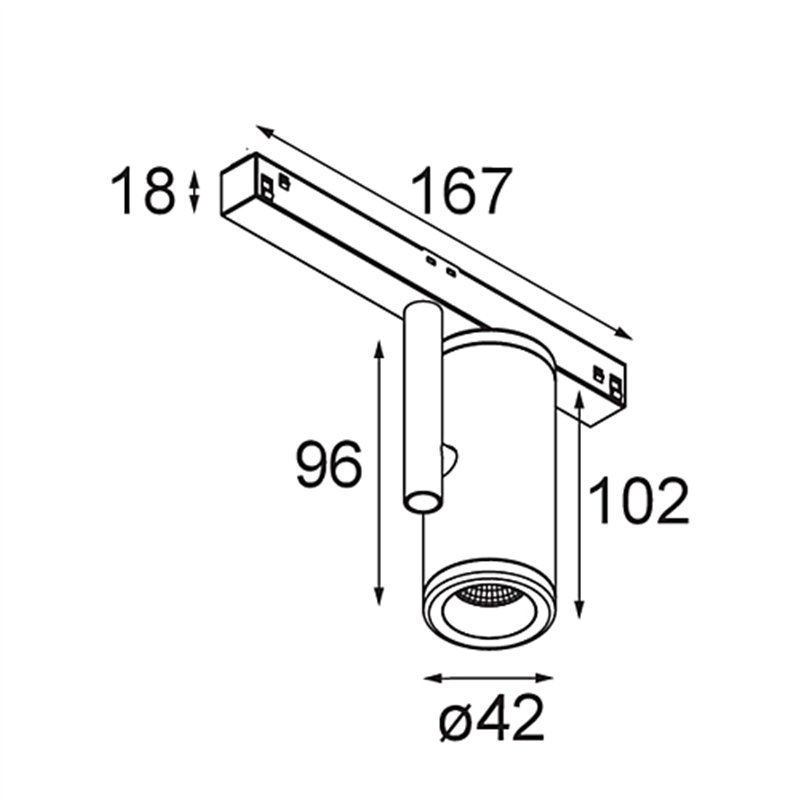 Modular Medard Track 48V Adjustable 42 1x LED | Éclairage sur rail