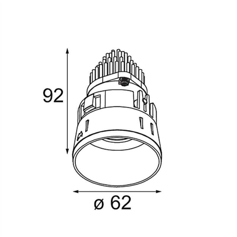 Modular Tetrix Straight Recessed 62 1x IP55 LED DE | Recessed spot