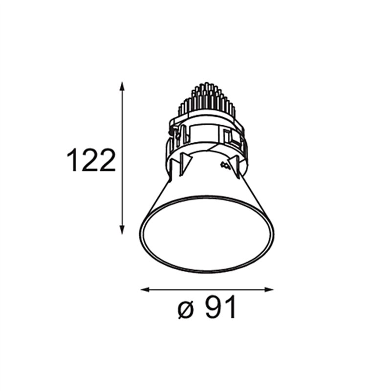 Modular Tetrix Cone Recessed 90 1x IP55 LED DE | Recessed spot