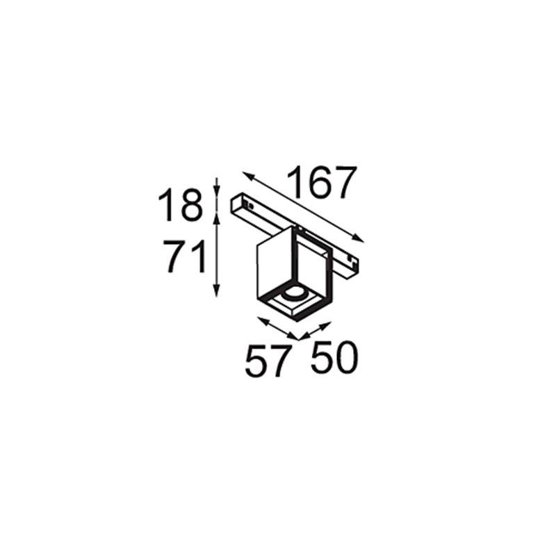 Modular Rektor Track 48V Adjustable 57x50 1x LED | Track lighting fixture
